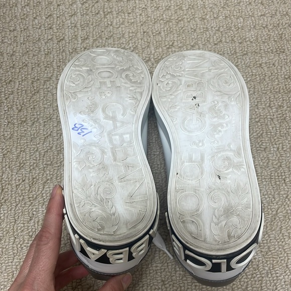 Authentic D&G Dolce& Gabbana Italy Portofino Sneakers  logo Sz40 White L… - Picture 12 of 15
